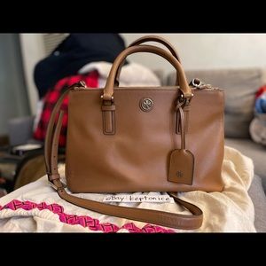 Tory Burch Robinson Satchel Saffiano Shoulder Handbag Purse Tote $495 Crossbody